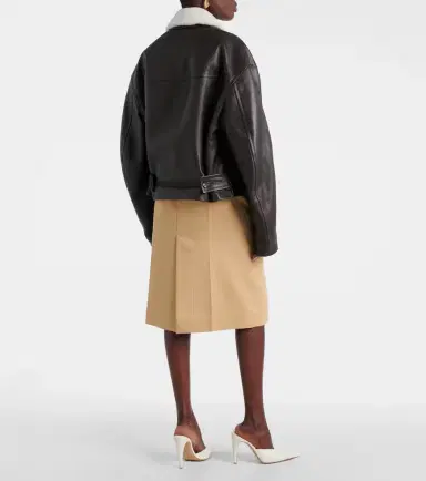 Bottega Veneta Shearling-trimmed leather jacket | Thumbnail 3 Bottega Veneta Shearling-trimmed leather jacket | Thumbnail 3