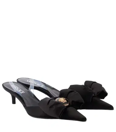 Versace Alia 45 satin slingback pumps | Thumbnail 1 Versace Alia 45 satin slingback pumps | Thumbnail 1