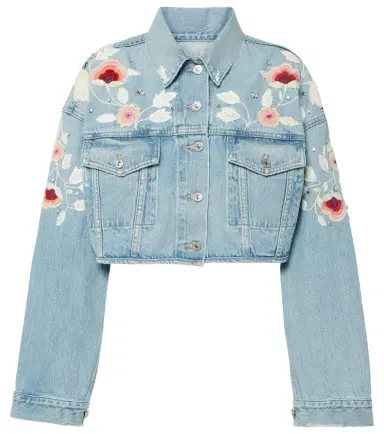 Citizens of Humanity Lena embroidered cropped denim jacket | Thumbnail 1 Citizens of Humanity Lena embroidered cropped denim jacket | Thumbnail 1