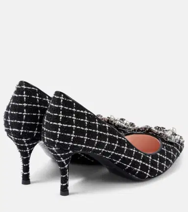 Roger Vivier Flower Strass 65 leather-trimmed bouclé pumps | Thumbnail 6 Roger Vivier Flower Strass 65 leather-trimmed bouclé pumps | Thumbnail 6