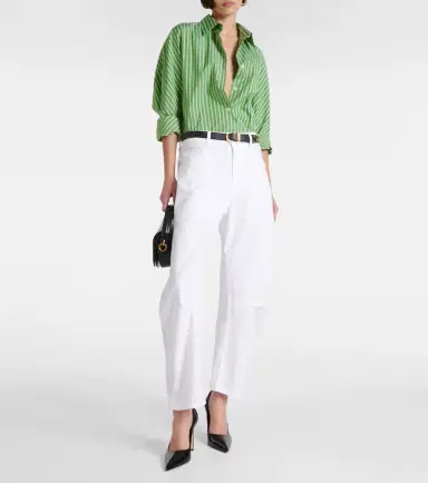 Nili Lotan Shon cotton twill barrel-leg pants | Thumbnail 3 Nili Lotan Shon cotton twill barrel-leg pants | Thumbnail 3