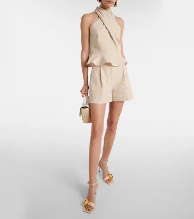 Veronica Beard Haina high-rise cotton seersucker shorts | Thumbnail 2 Veronica Beard Haina high-rise cotton seersucker shorts | Thumbnail 2