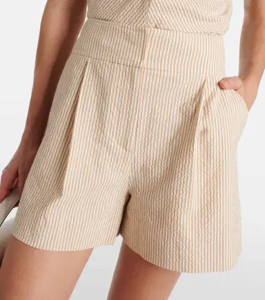 Veronica Beard Haina high-rise cotton seersucker shorts | Thumbnail 4 Veronica Beard Haina high-rise cotton seersucker shorts | Thumbnail 4