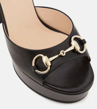 Gucci Lady Horsebit leather platform sandals | Thumbnail 3 Gucci Lady Horsebit leather platform sandals | Thumbnail 3