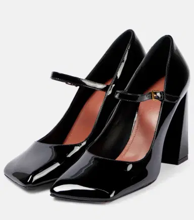 Amina Muaddi Charlotte 95 patent leather Mary Jane pumps | Thumbnail 3 Amina Muaddi Charlotte 95 patent leather Mary Jane pumps | Thumbnail 3