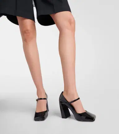 Amina Muaddi Charlotte 95 patent leather Mary Jane pumps | Thumbnail 6 Amina Muaddi Charlotte 95 patent leather Mary Jane pumps | Thumbnail 6