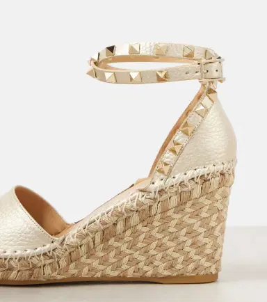 Valentino Garavani Rockstud metallic leather espadrille wedges | Thumbnail 2 Valentino Garavani Rockstud metallic leather espadrille wedges | Thumbnail 2