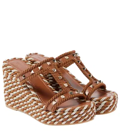 Valentino Garavani Rockstud leather wedge espadrilles | Thumbnail 1 Valentino Garavani Rockstud leather wedge espadrilles | Thumbnail 1