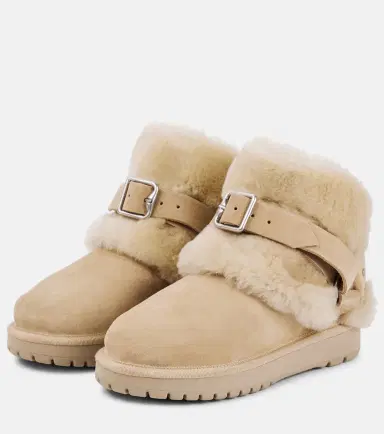 Burberry Shearling-trimmed suede ankle boots | Thumbnail 2 Burberry Shearling-trimmed suede ankle boots | Thumbnail 2