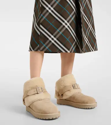 Burberry Shearling-trimmed suede ankle boots | Thumbnail 5 Burberry Shearling-trimmed suede ankle boots | Thumbnail 5