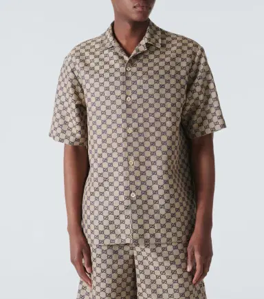 Gucci GG Canvas linen-blend bowling shirt | Thumbnail 2 Gucci GG Canvas linen-blend bowling shirt | Thumbnail 2