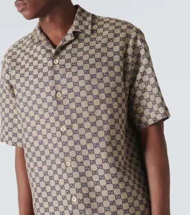 Gucci GG Canvas linen-blend bowling shirt | Thumbnail 3 Gucci GG Canvas linen-blend bowling shirt | Thumbnail 3