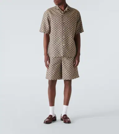 Gucci GG Canvas linen-blend bowling shirt | Thumbnail 4 Gucci GG Canvas linen-blend bowling shirt | Thumbnail 4