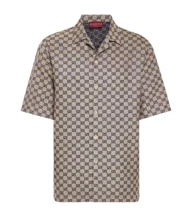 Gucci GG Canvas linen-blend bowling shirt | Thumbnail 1 Gucci GG Canvas linen-blend bowling shirt | Thumbnail 1
