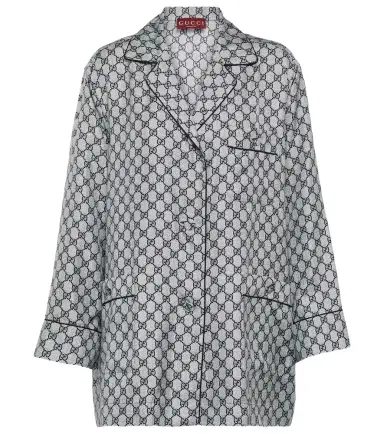 Gucci GG silk twill shirt | Thumbnail 1 Gucci GG silk twill shirt | Thumbnail 1