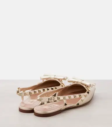 Valentino Garavani Rockstud metallic leather slingback flats | Thumbnail 3 Valentino Garavani Rockstud metallic leather slingback flats | Thumbnail 3