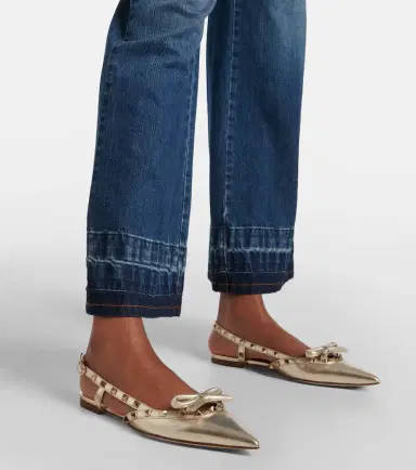 Valentino Garavani Rockstud metallic leather slingback flats | Thumbnail 5 Valentino Garavani Rockstud metallic leather slingback flats | Thumbnail 5