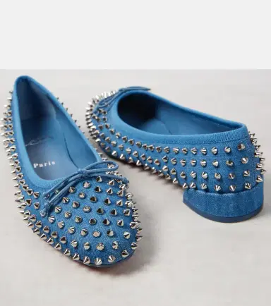 Christian Louboutin Sweetie Jane Spikes denim ballet flats | Thumbnail 4 Christian Louboutin Sweetie Jane Spikes denim ballet flats | Thumbnail 4