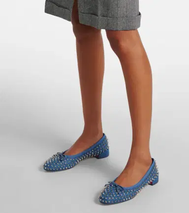 Christian Louboutin Sweetie Jane Spikes denim ballet flats | Thumbnail 6 Christian Louboutin Sweetie Jane Spikes denim ballet flats | Thumbnail 6