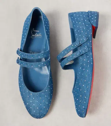 Christian Louboutin Sweet Jane embellished denim Mary Jane flats | Thumbnail 2 Christian Louboutin Sweet Jane embellished denim Mary Jane flats | Thumbnail 2