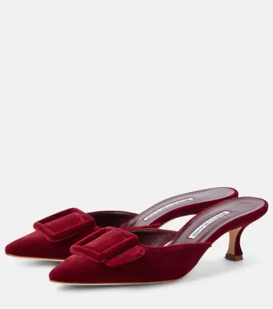 Manolo Blahnik Maysale 50 velvet mules | Thumbnail 4 Manolo Blahnik Maysale 50 velvet mules | Thumbnail 4