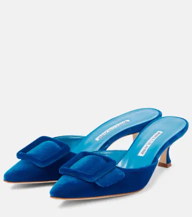 Manolo Blahnik Maysale 50 velvet mules | Thumbnail 3 Manolo Blahnik Maysale 50 velvet mules | Thumbnail 3