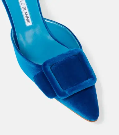 Manolo Blahnik Maysale 50 velvet mules | Thumbnail 4 Manolo Blahnik Maysale 50 velvet mules | Thumbnail 4