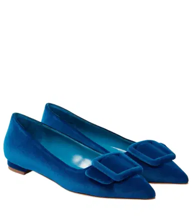 Manolo Blahnik Maysale velvet ballet flats | Thumbnail 1 Manolo Blahnik Maysale velvet ballet flats | Thumbnail 1