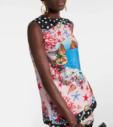 Dolce & Gabbana Capri printed silk top | Thumbnail 3 Dolce & Gabbana Capri printed silk top | Thumbnail 3