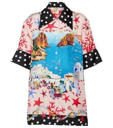 Dolce & Gabbana Capri printed silk satin shirt | Thumbnail 1 Dolce & Gabbana Capri printed silk satin shirt | Thumbnail 1