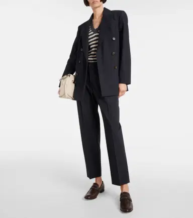 Brunello Cucinelli Double-breasted wool-blend blazer | Thumbnail 2 Brunello Cucinelli Double-breasted wool-blend blazer | Thumbnail 2