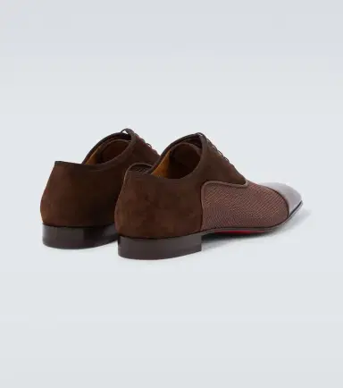 Christian Louboutin Greggo leather-trimmed suede Oxford shoes | Thumbnail 3 Christian Louboutin Greggo leather-trimmed suede Oxford shoes | Thumbnail 3