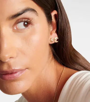 Sydney Evan Crescent Moon 14kt gold single earring with diamonds | Thumbnail 5 Sydney Evan Crescent Moon 14kt gold single earring with diamonds | Thumbnail 5