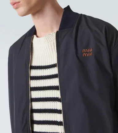 Miu Miu Logo cotton-blend bomber jacket | Thumbnail 5 Miu Miu Logo cotton-blend bomber jacket | Thumbnail 5