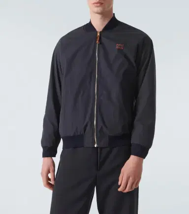 Miu Miu Logo cotton-blend bomber jacket | Thumbnail 6 Miu Miu Logo cotton-blend bomber jacket | Thumbnail 6