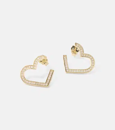 Sydney Evan Heart 14kt gold hoop earrings with diamonds | Thumbnail 2 Sydney Evan Heart 14kt gold hoop earrings with diamonds | Thumbnail 2