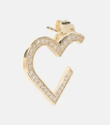 Sydney Evan Heart 14kt gold hoop earrings with diamonds | Thumbnail 3 Sydney Evan Heart 14kt gold hoop earrings with diamonds | Thumbnail 3