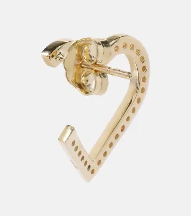 Sydney Evan Heart 14kt gold hoop earrings with diamonds | Thumbnail 4 Sydney Evan Heart 14kt gold hoop earrings with diamonds | Thumbnail 4