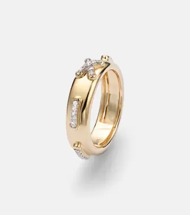 STONE AND STRAND Diamond Cross Stitch 14kt gold ring with white diamonds | Thumbnail 2 STONE AND STRAND Diamond Cross Stitch 14kt gold ring with white diamonds | Thumbnail 2