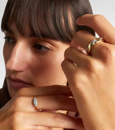STONE AND STRAND Diamond Cross Stitch 14kt gold ring with white diamonds | Thumbnail 4 STONE AND STRAND Diamond Cross Stitch 14kt gold ring with white diamonds | Thumbnail 4