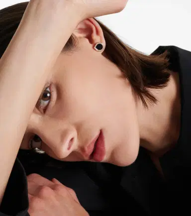 Repossi Antifer 18kt rose gold single earring with onyx and diamonds | Thumbnail 3 Repossi Antifer 18kt rose gold single earring with onyx and diamonds | Thumbnail 3