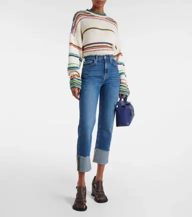 7 For All Mankind Logan high-rise cropped slim jeans | Thumbnail 3 7 For All Mankind Logan high-rise cropped slim jeans | Thumbnail 3