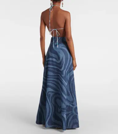 Pucci Marmo high-rise denim maxi skirt | Thumbnail 3 Pucci Marmo high-rise denim maxi skirt | Thumbnail 3