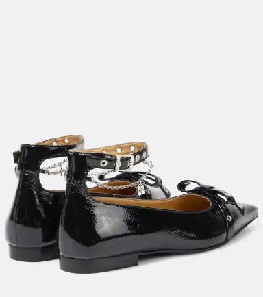 Ganni Eyelets Jewel faux leather ballet flats | Thumbnail 2 Ganni Eyelets Jewel faux leather ballet flats | Thumbnail 2