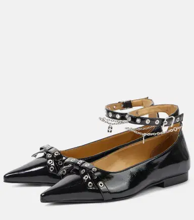 Ganni Eyelets Jewel faux leather ballet flats | Thumbnail 4 Ganni Eyelets Jewel faux leather ballet flats | Thumbnail 4