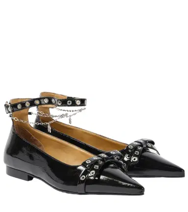 Ganni Eyelets Jewel faux leather ballet flats | Thumbnail 1 Ganni Eyelets Jewel faux leather ballet flats | Thumbnail 1