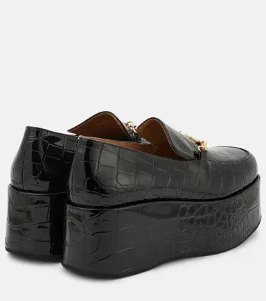 Ganni Croc-effect faux leather platform loafers | Thumbnail 4 Ganni Croc-effect faux leather platform loafers | Thumbnail 4