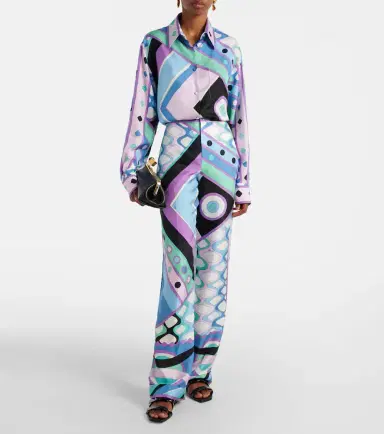 Pucci Vivara mid-rise silk wide-leg pants | Thumbnail 2 Pucci Vivara mid-rise silk wide-leg pants | Thumbnail 2