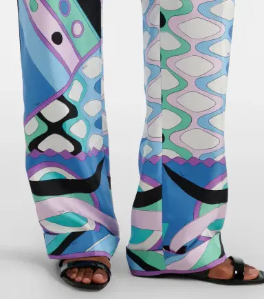 Pucci Vivara mid-rise silk wide-leg pants | Thumbnail 3 Pucci Vivara mid-rise silk wide-leg pants | Thumbnail 3