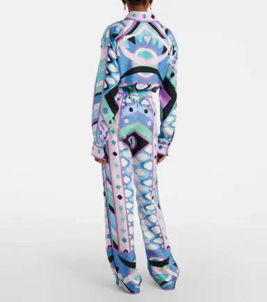 Pucci Vivara mid-rise silk wide-leg pants | Thumbnail 5 Pucci Vivara mid-rise silk wide-leg pants | Thumbnail 5